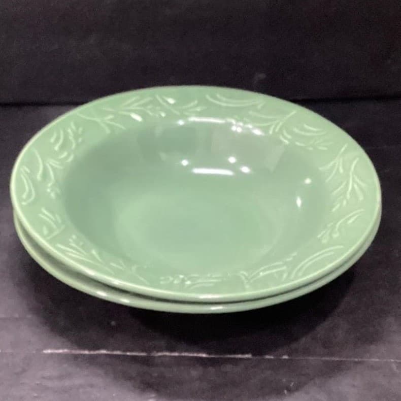 Libbey Lie14 Tableware Wheat Green Pasta Dinner Rim Soup Bowls 9" Set Of 2 - Thumbnail 7