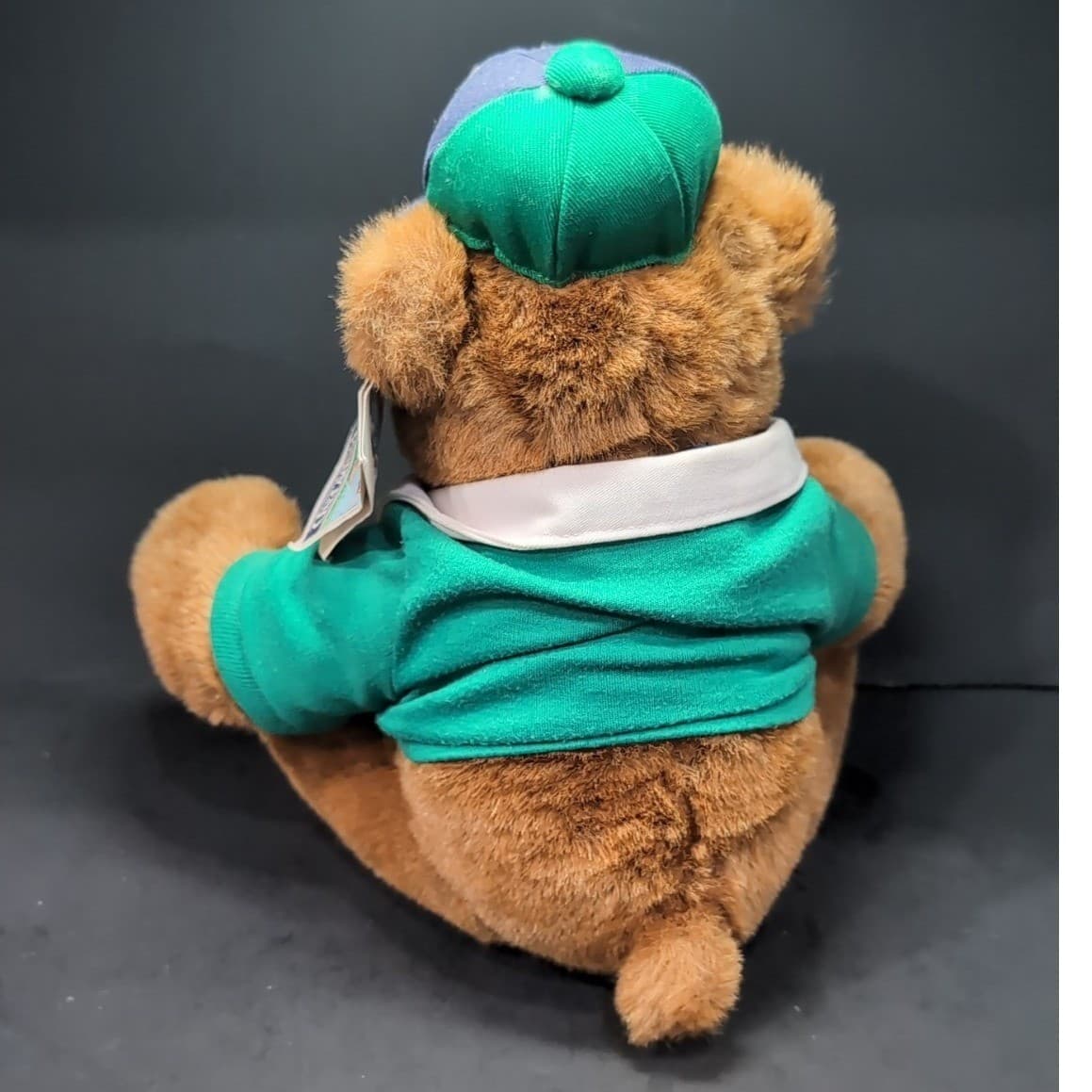 Lands End Gund Coach Paul Bear Rugby Plush, Whistle Hat Green, Vintage 1991 Toy - Thumbnail 4