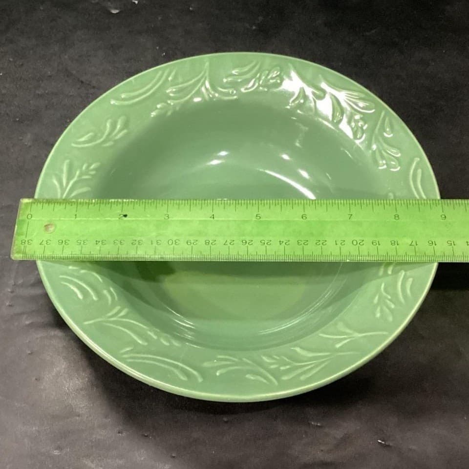 Libbey Lie14 Tableware Wheat Green Pasta Dinner Rim Soup Bowls 9" Set Of 2 - Thumbnail 10