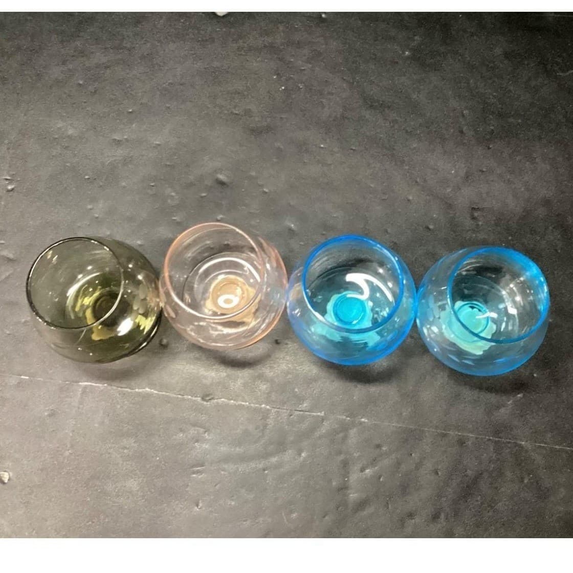 UCagco Etched Glass Mini Brandy Snifters, Set of 4, Vintage Multicolored Glasses - Thumbnail 9