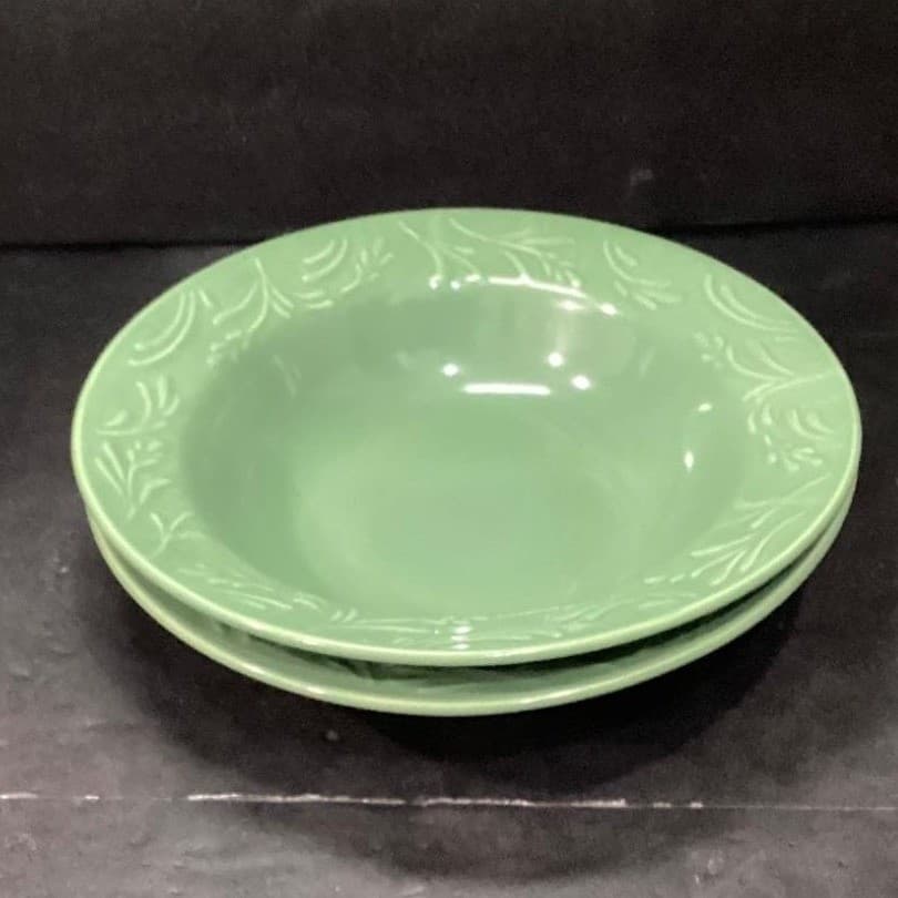 Libbey Lie14 Tableware Wheat Green Pasta Dinner Rim Soup Bowls 9" Set Of 2 - Thumbnail 8