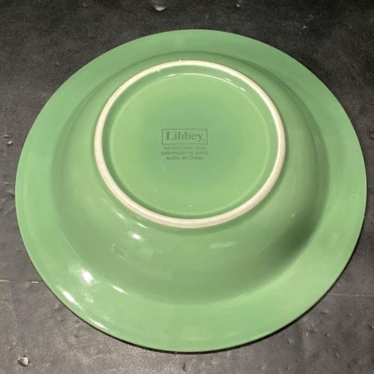 Libbey Lie14 Tableware Wheat Green Pasta Dinner Rim Soup Bowls 9" Set Of 2 - Thumbnail 4