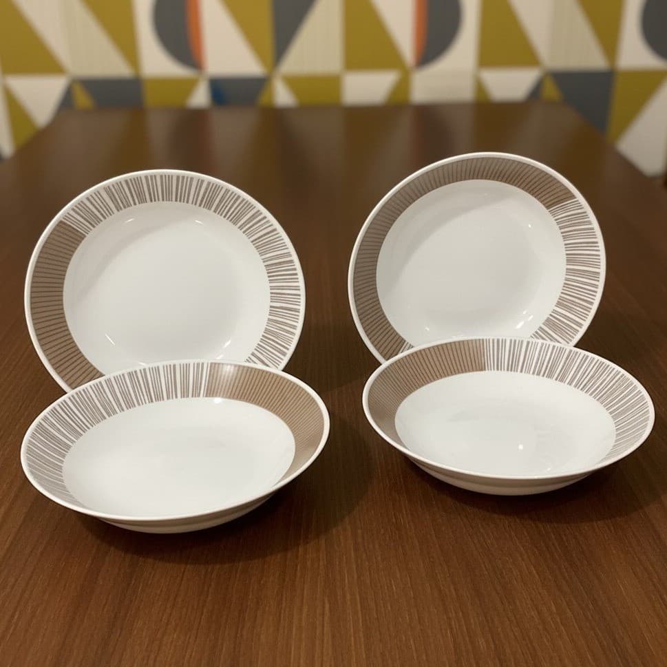 Thomas Rosenthal Arabesque Cereal Bowls, Set of 4, German Porcelain Dinnerware