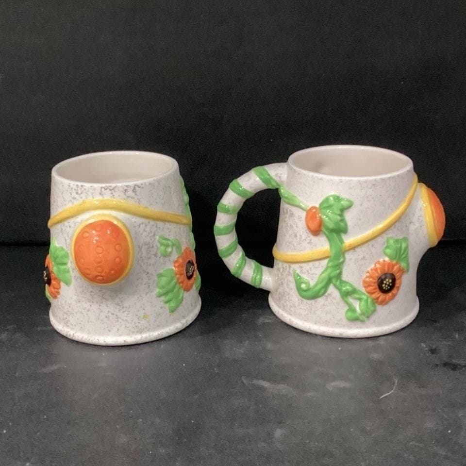 Watering Can Mugs, Set of 2, Tasters Choice Coffee-Mate Vintage Advertising Cups - Thumbnail 3