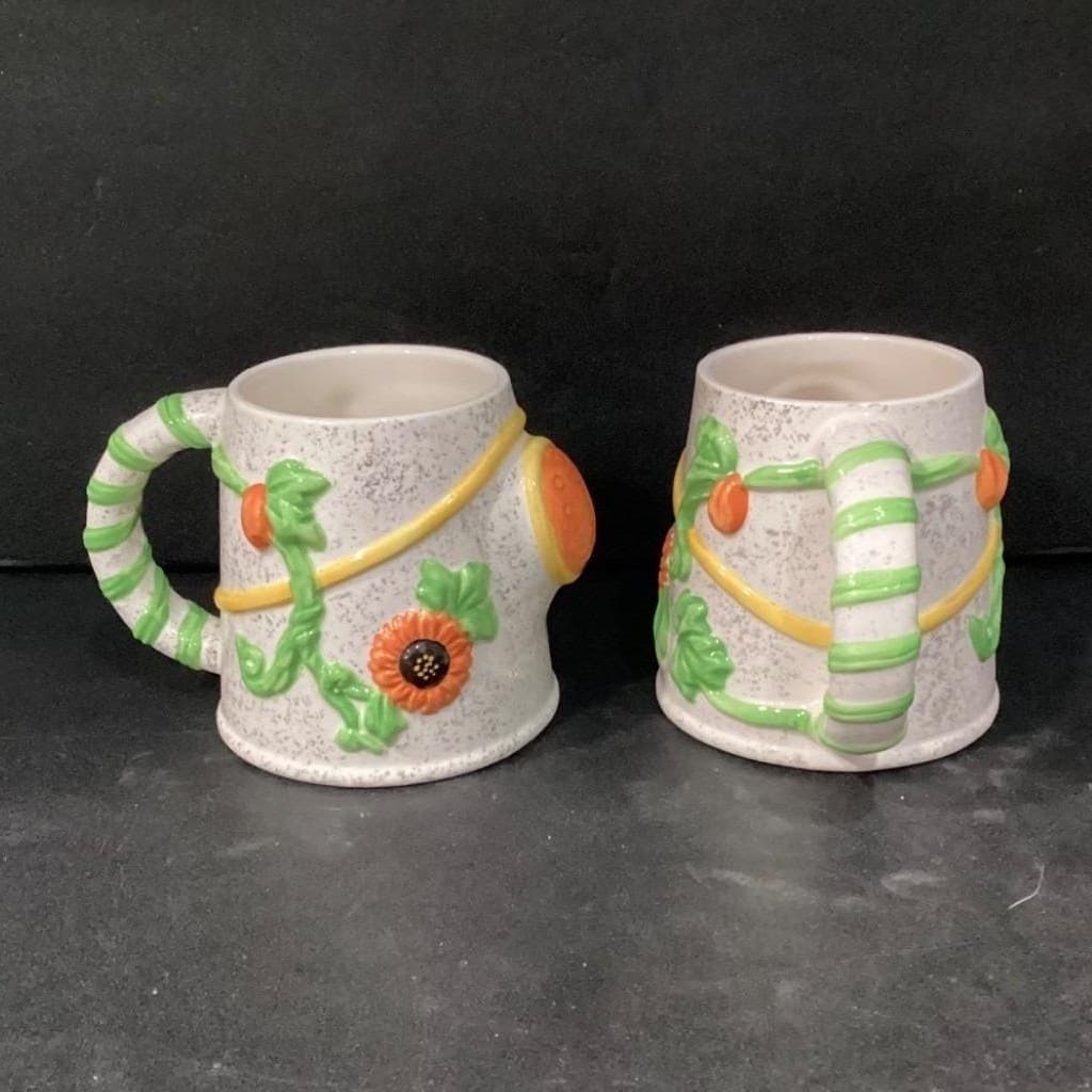 Watering Can Mugs, Set of 2, Tasters Choice Coffee-Mate Vintage Advertising Cups - Thumbnail 4