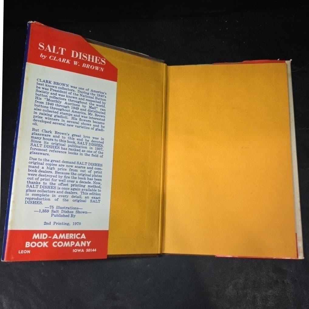 Salt Dishes Clark W Brown 1970 2nd Printing Antique Glass Reference Hardcover - Thumbnail 3