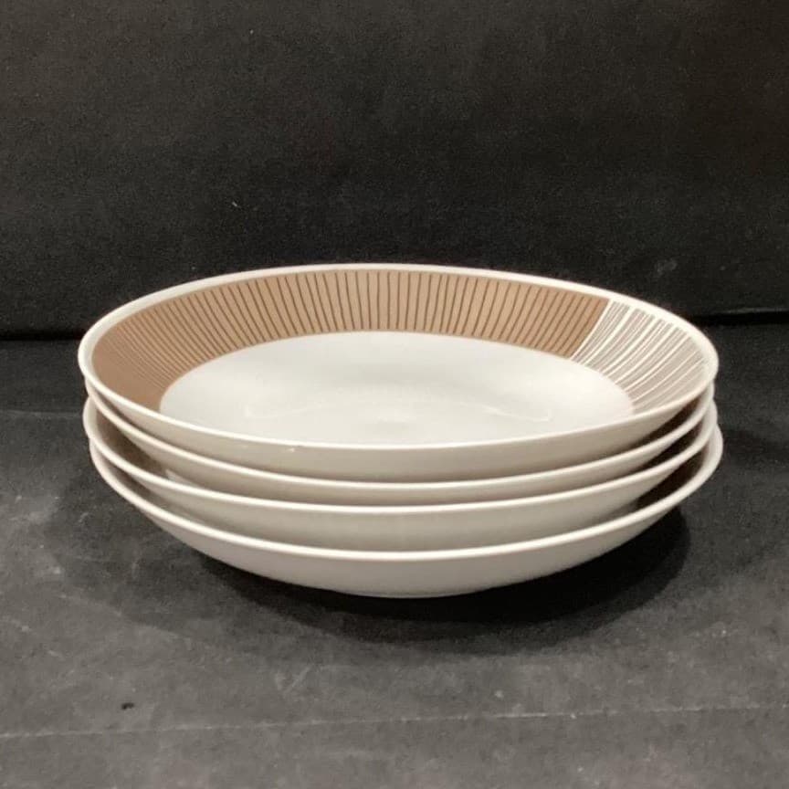 Thomas Rosenthal Arabesque Cereal Bowls, Set of 4, German Porcelain Dinnerware - Thumbnail 8