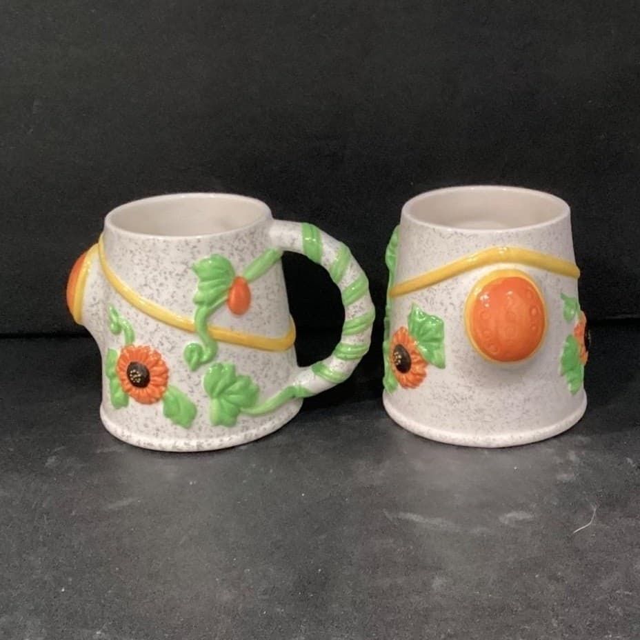 Watering Can Mugs, Set of 2, Tasters Choice Coffee-Mate Vintage Advertising Cups - Thumbnail 2