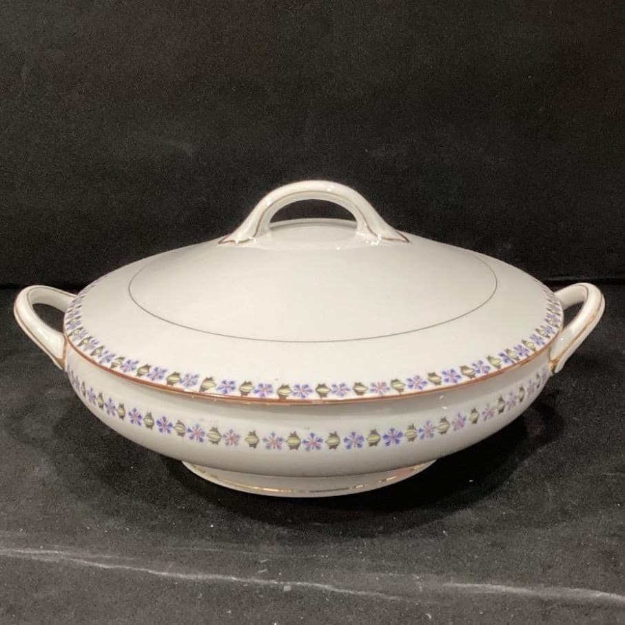 Noritake Nippon Covered Casserole, Blue Cornflowers Serving Dish, Floral Tureen - Thumbnail 9