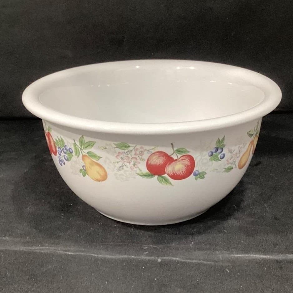 Corelle Coordinates Chutney Mixing Bowl, 2 Quart Stoneware Vintage Fruit Pattern - Thumbnail 10
