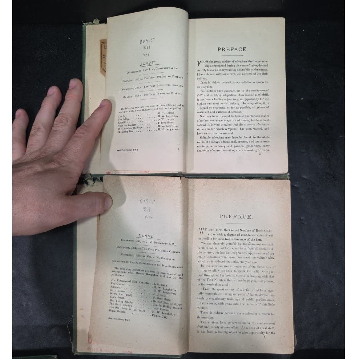Antique Shoemaker's Best Selections No 1 & 2 Penn Publishing 1920 1921 Books - Thumbnail 4