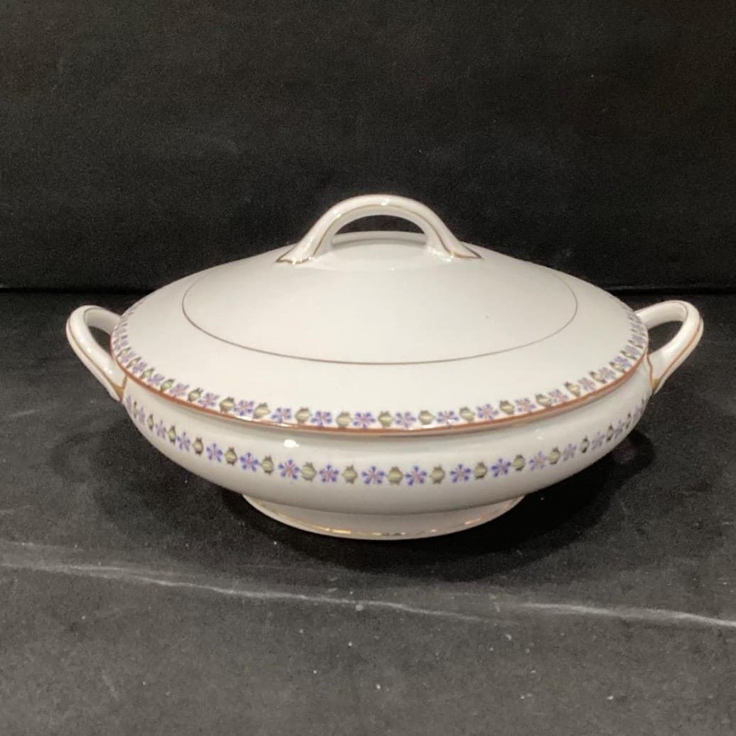 Noritake Nippon Covered Casserole, Blue Cornflowers Serving Dish, Floral Tureen - Thumbnail 11