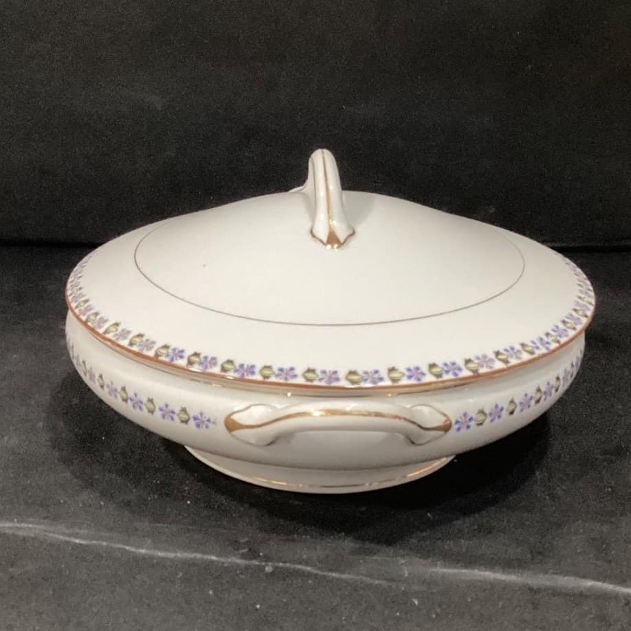 Noritake Nippon Covered Casserole, Blue Cornflowers Serving Dish, Floral Tureen - Thumbnail 10