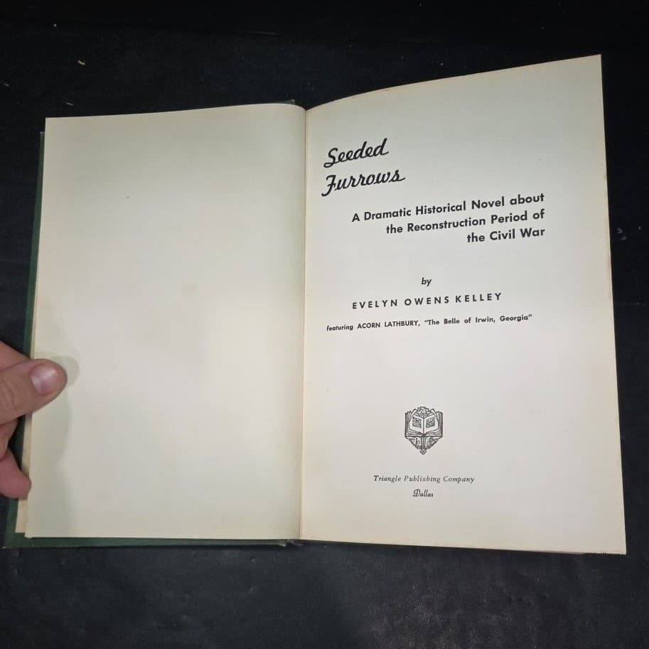 Seeded Furrows Evelyn Owens Kelley Signed 1959 2nd Ed Reconstruction Civil War - Thumbnail 4