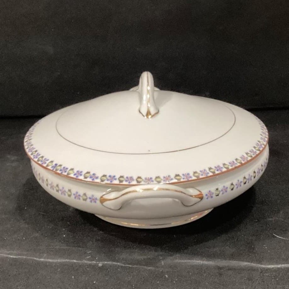 Noritake Nippon Covered Casserole, Blue Cornflowers Serving Dish, Floral Tureen - Thumbnail 12