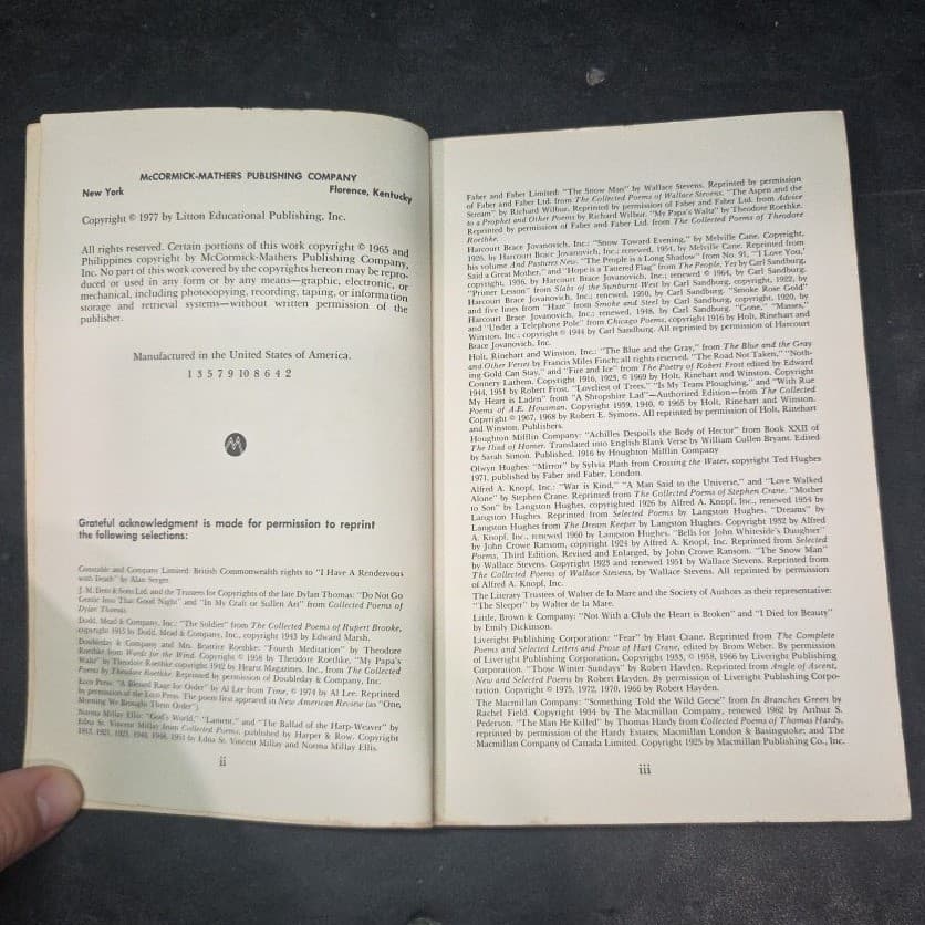 A Study of Poetry New Dimensions in Literature 1977 McCormick-Mathers Red Owl - Thumbnail 4