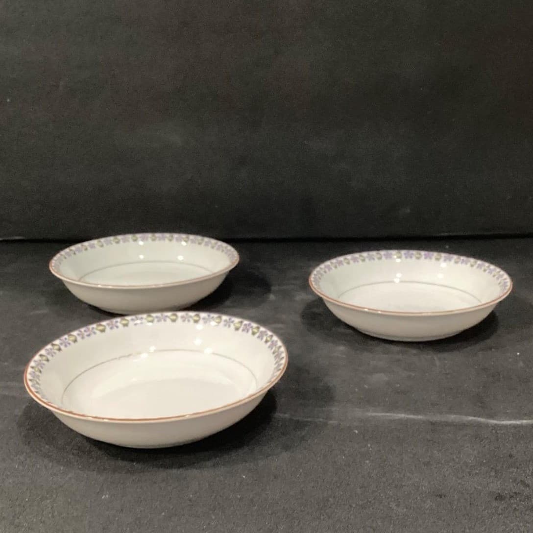 Noritake Nippon Berry Bowls, Set of 3, Blue Cornflowers, Vintage Japan Porcelain - Thumbnail 3