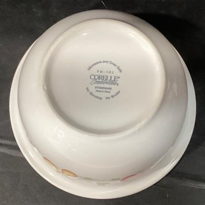 Corelle Coordinates Chutney Mixing Bowl, 2 Quart Stoneware Vintage Fruit Pattern - Thumbnail 5