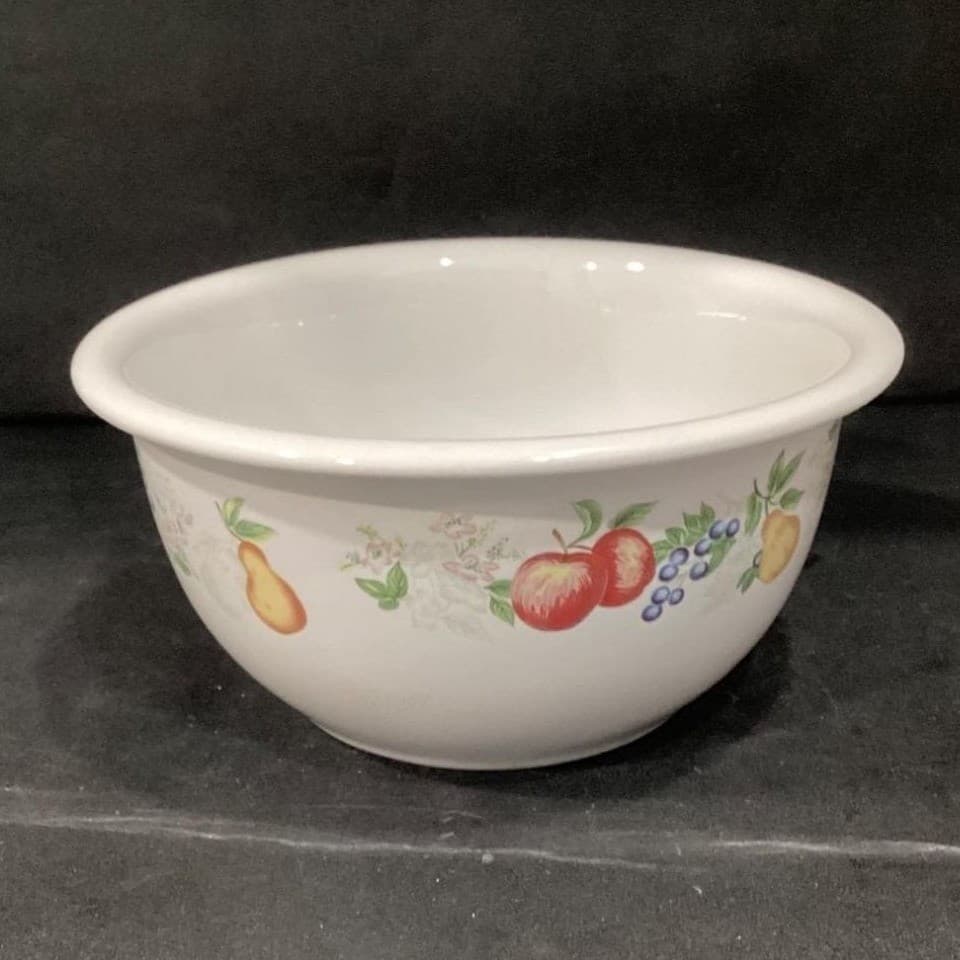 Corelle Coordinates Chutney Mixing Bowl, 2 Quart Stoneware Vintage Fruit Pattern - Thumbnail 11
