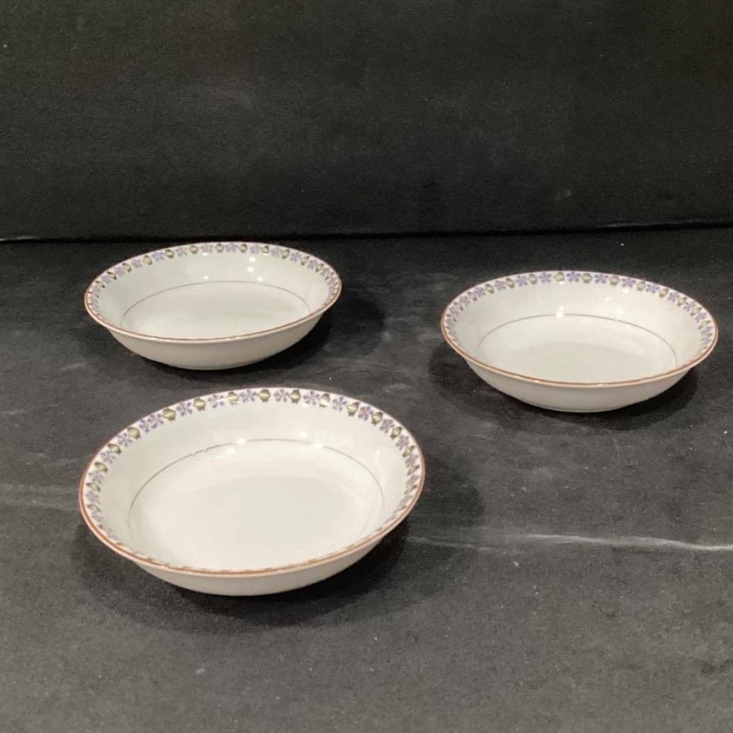 Noritake Nippon Berry Bowls, Set of 3, Blue Cornflowers, Vintage Japan Porcelain - Thumbnail 2