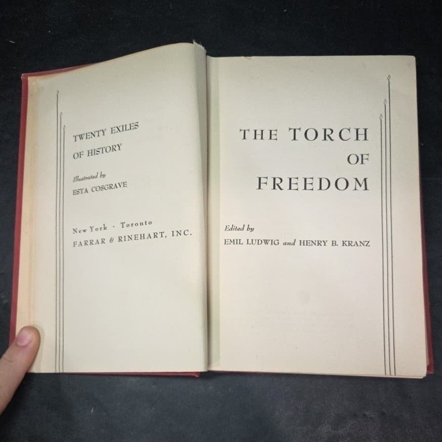 The Torch of Freedom 1943 1st Ed Emil Ludwig Henry Kranz Hardcover History Book - Thumbnail 4