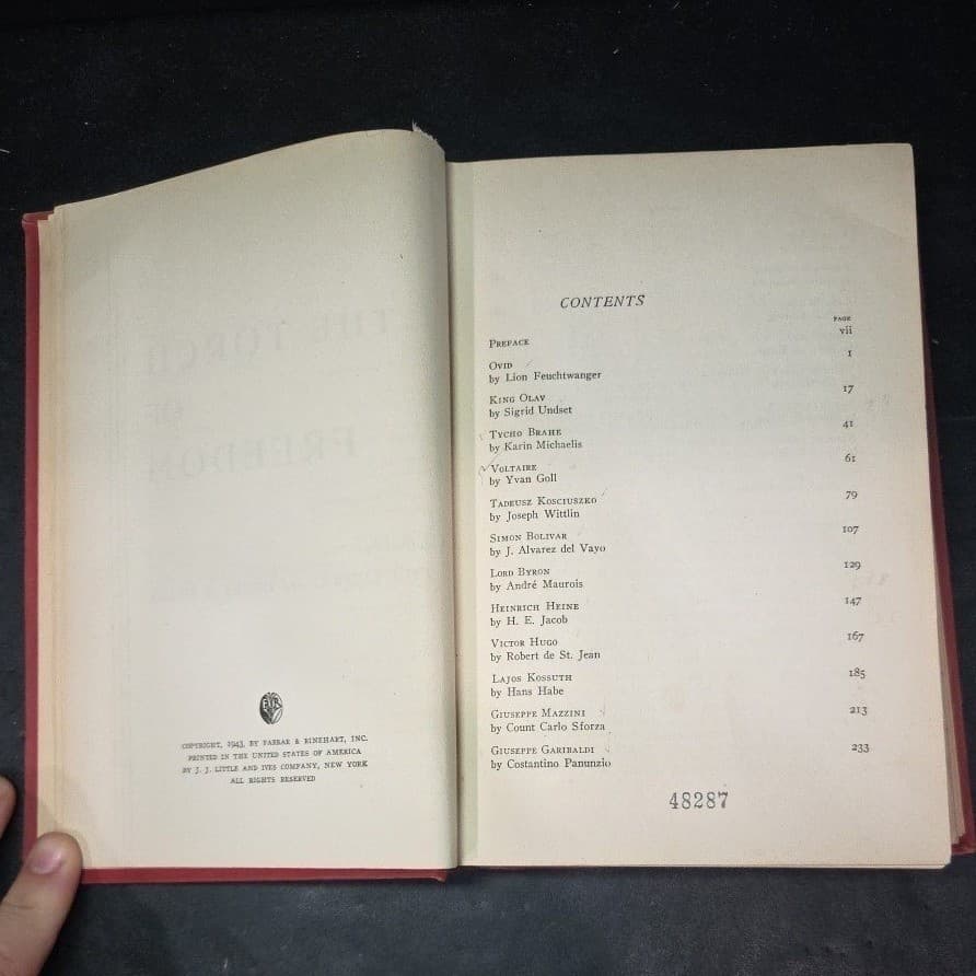 The Torch of Freedom 1943 1st Ed Emil Ludwig Henry Kranz Hardcover History Book - Thumbnail 5