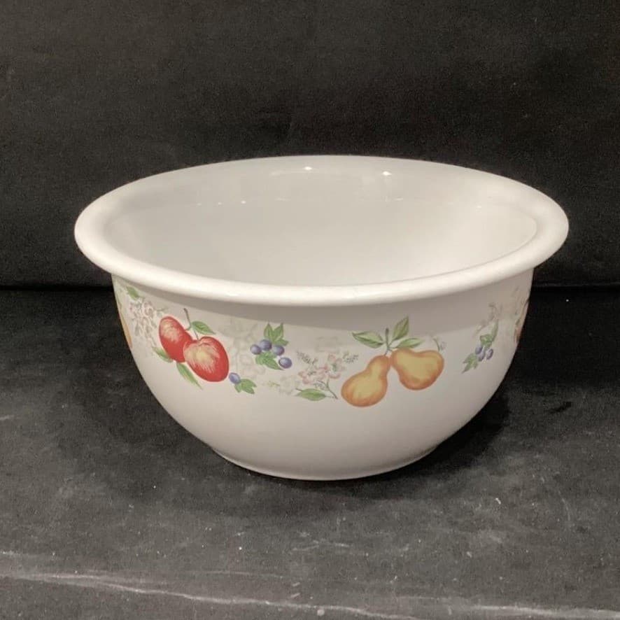 Corelle Coordinates Chutney Mixing Bowl, 2 Quart Stoneware Vintage Fruit Pattern - Thumbnail 3