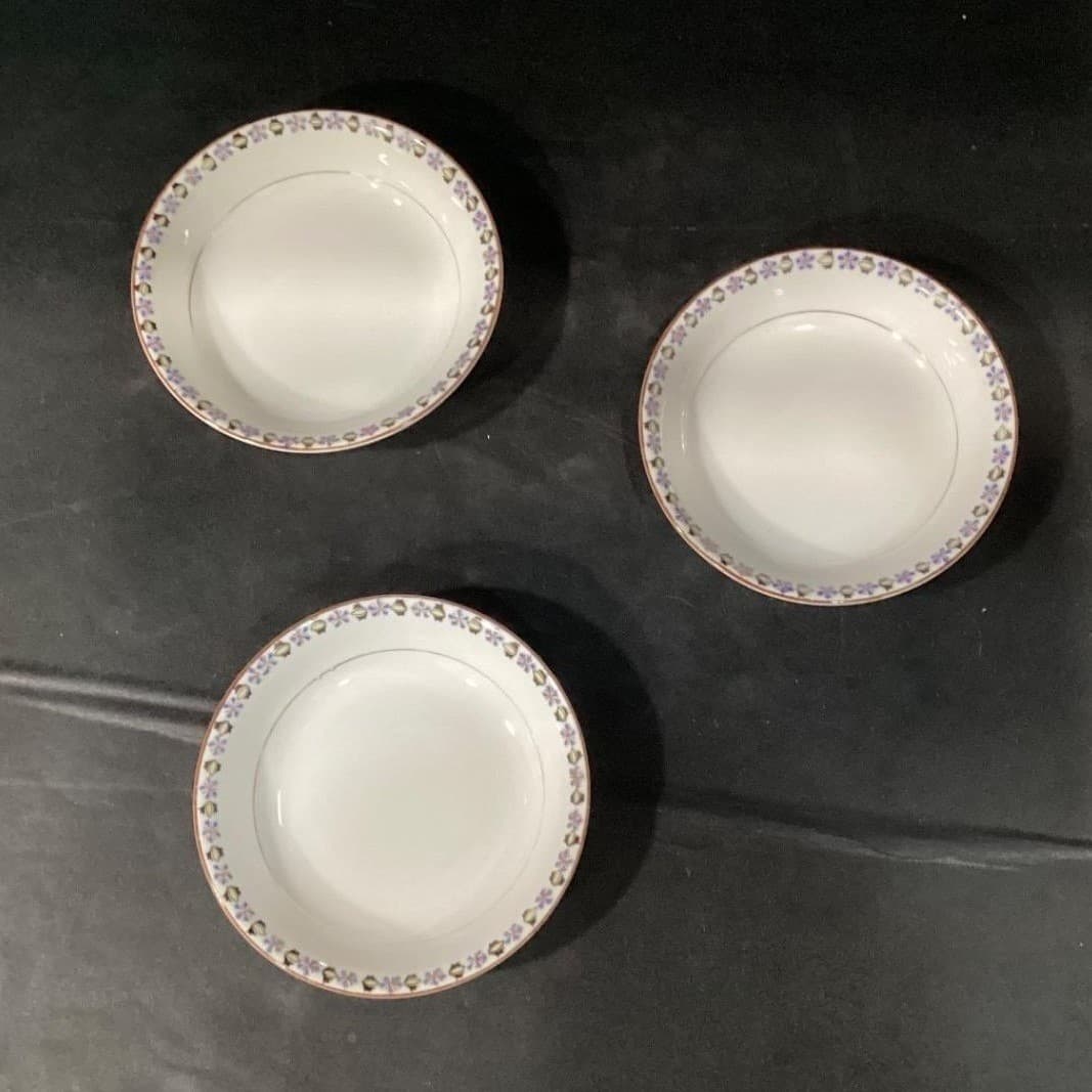 Noritake Nippon Berry Bowls, Set of 3, Blue Cornflowers, Vintage Japan Porcelain - Thumbnail 4