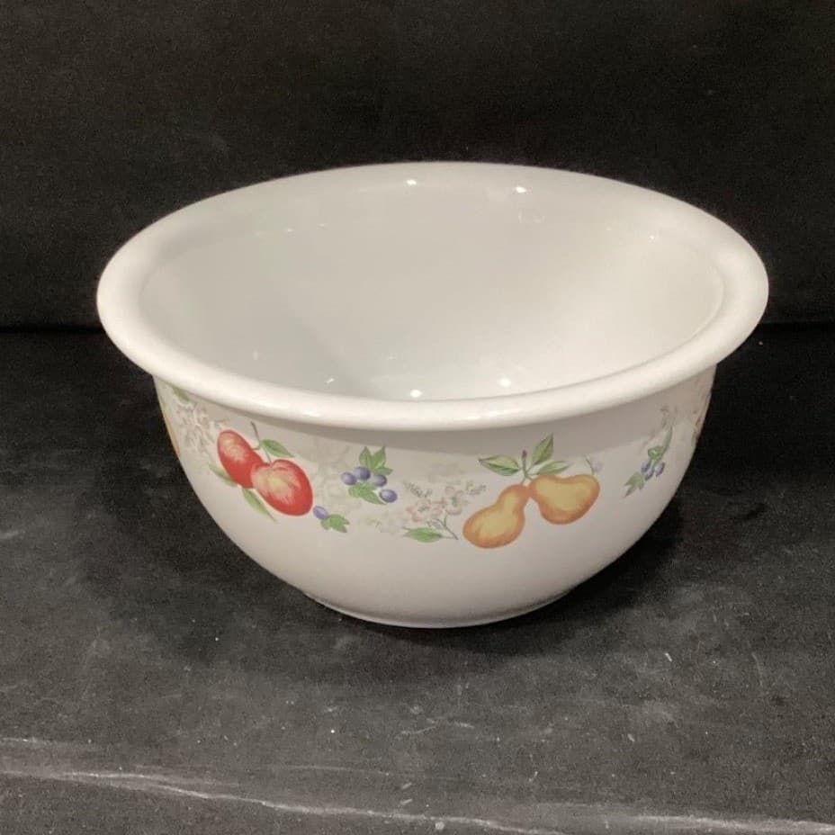 Corelle Coordinates Chutney Mixing Bowl, 2 Quart Stoneware Vintage Fruit Pattern - Thumbnail 2