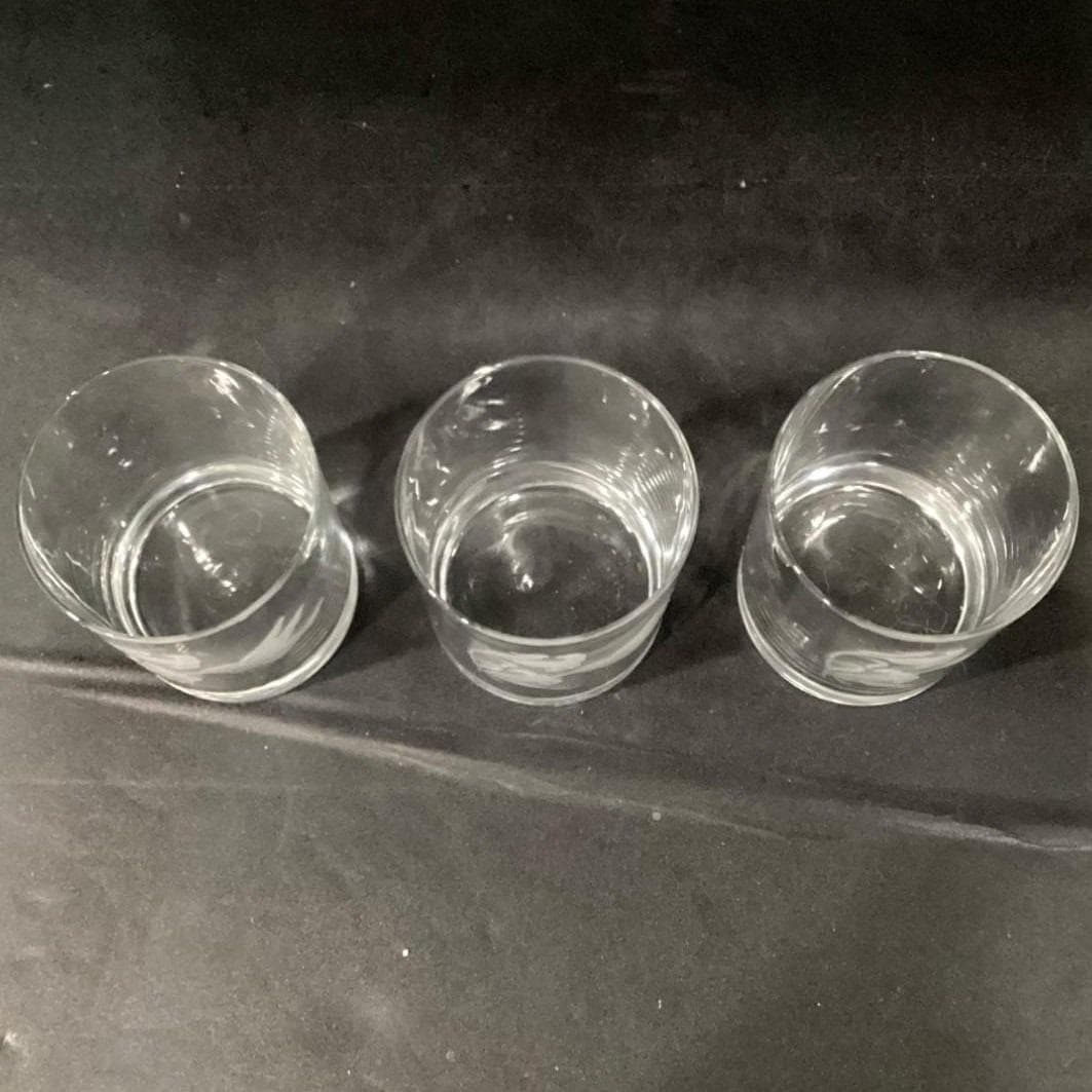 Etched Hummingbird Floral Rocks Glasses, Set of 3, Vintage Clear Lowball Tumbler - Thumbnail 5