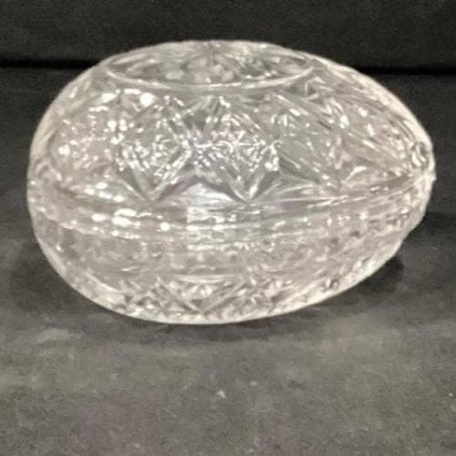 Indiana Glass Tiara Lead Crystal Easter Egg Trinket Box, Clear Pressed Glassware - Thumbnail 10