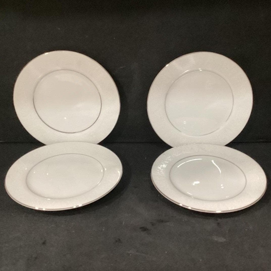 Crown Victoria "Lovelace" Bread & Butter Plates, Set of 4, Platinum Trim China - Thumbnail 7