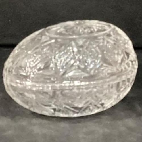 Indiana Glass Tiara Lead Crystal Easter Egg Trinket Box, Clear Pressed Glassware - Thumbnail 5
