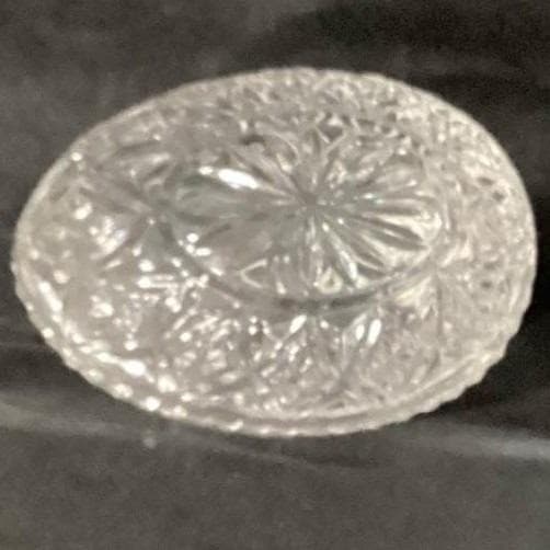 Indiana Glass Tiara Lead Crystal Easter Egg Trinket Box, Clear Pressed Glassware - Thumbnail 6