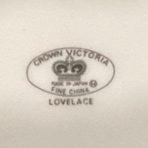 Crown Victoria "Lovelace" Bread & Butter Plates, Set of 4, Platinum Trim China - Thumbnail 3