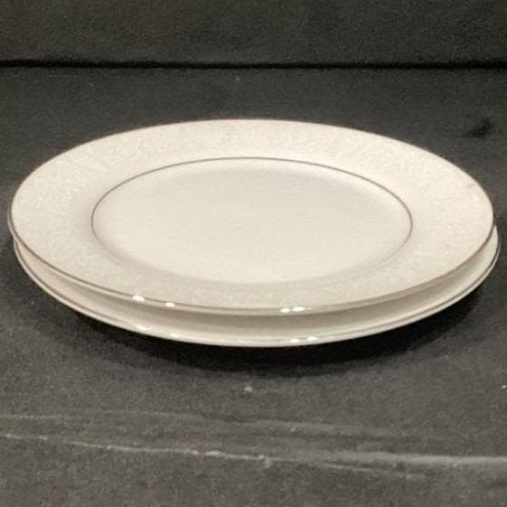 Crown Victoria "Lovelace" Bread & Butter Plates, Set of 2, Platinum Trim China - Thumbnail 7