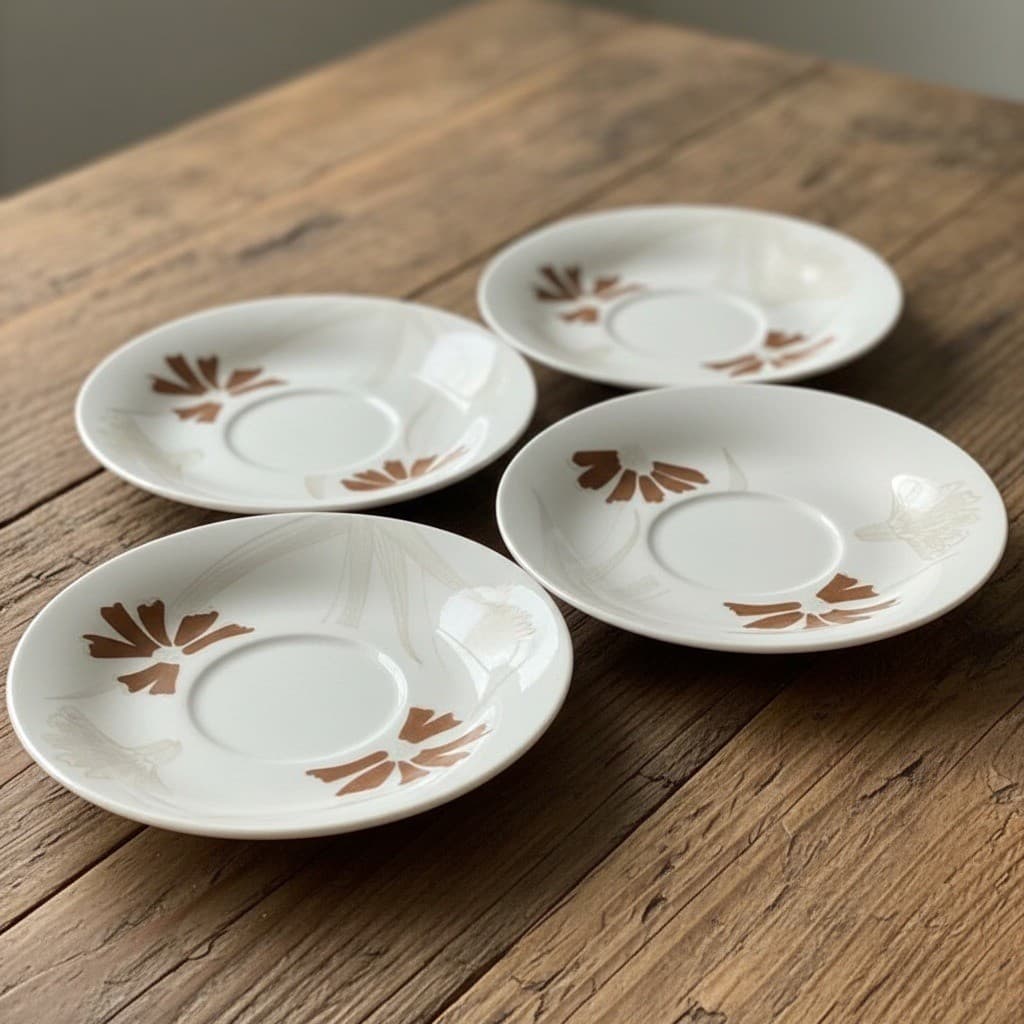 Royal China Cavalier Ironstone Can Can Saucers, Set of 4, Mid-Century Tableware