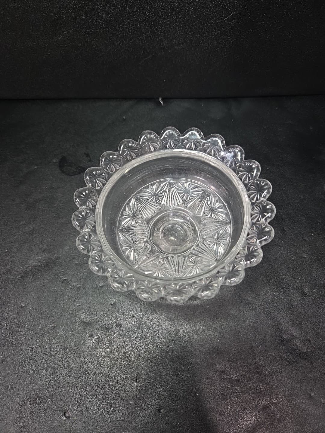 EAPG Glade & Star Clear Cut Glass Bowl, Dessert Dish, Berry Bowl, Vtg Glassware - Thumbnail 5
