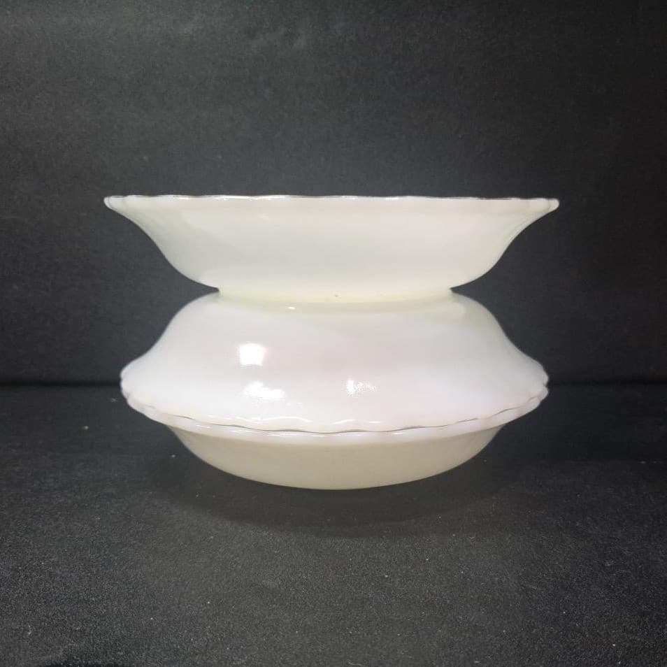 Anchor Hocking Fire King White Bowls, Set of 3, Vintage Milk Glass Dinnerware - Thumbnail 11