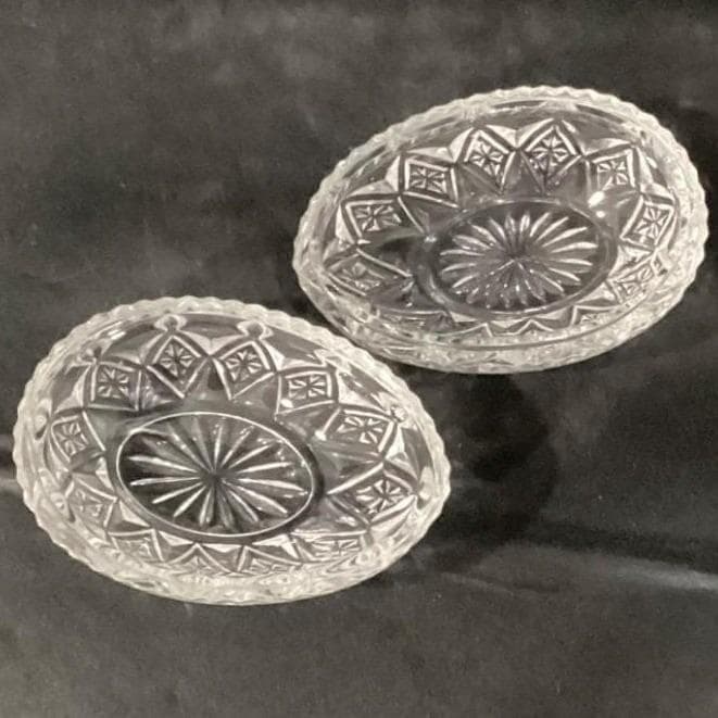 Indiana Glass Tiara Lead Crystal Easter Egg Trinket Box, Clear Pressed Glassware - Thumbnail 4