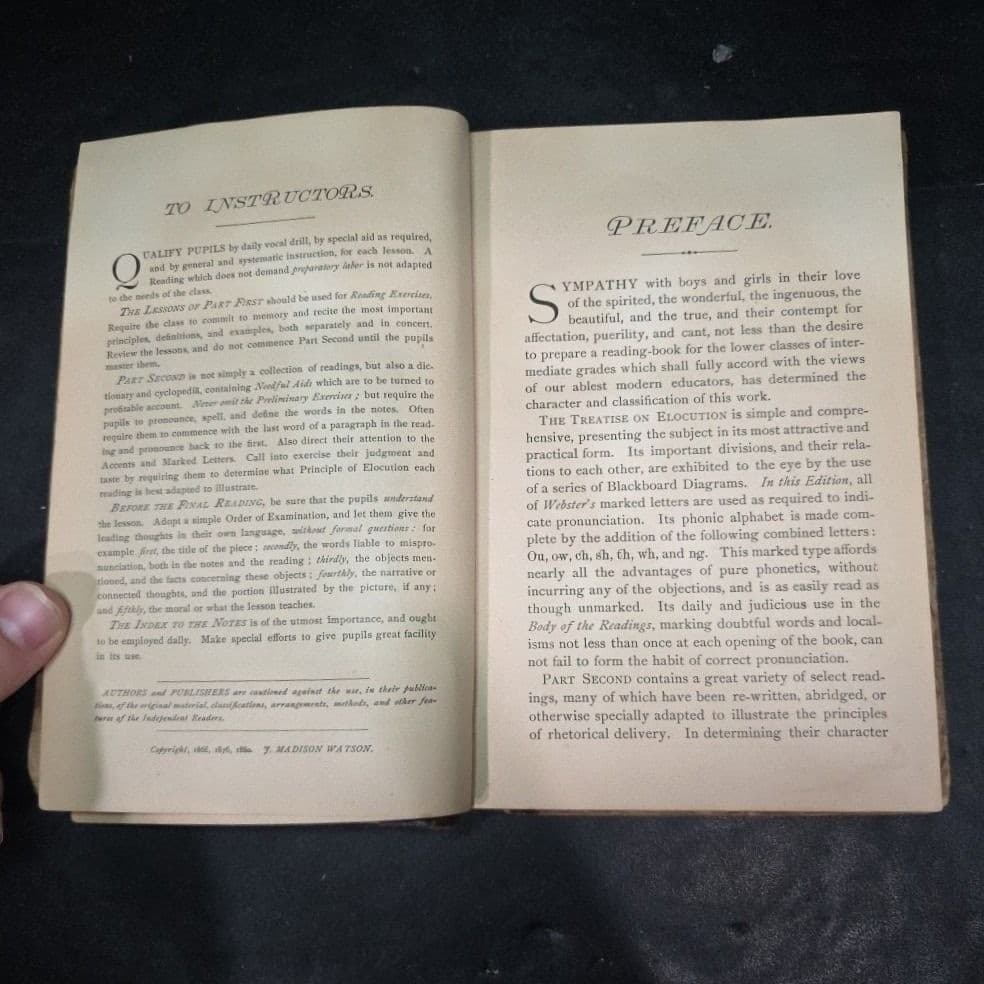 Independent Fourth Reader J Madison Watson Antique 1880s Schoolbook AS Barnes - Thumbnail 5