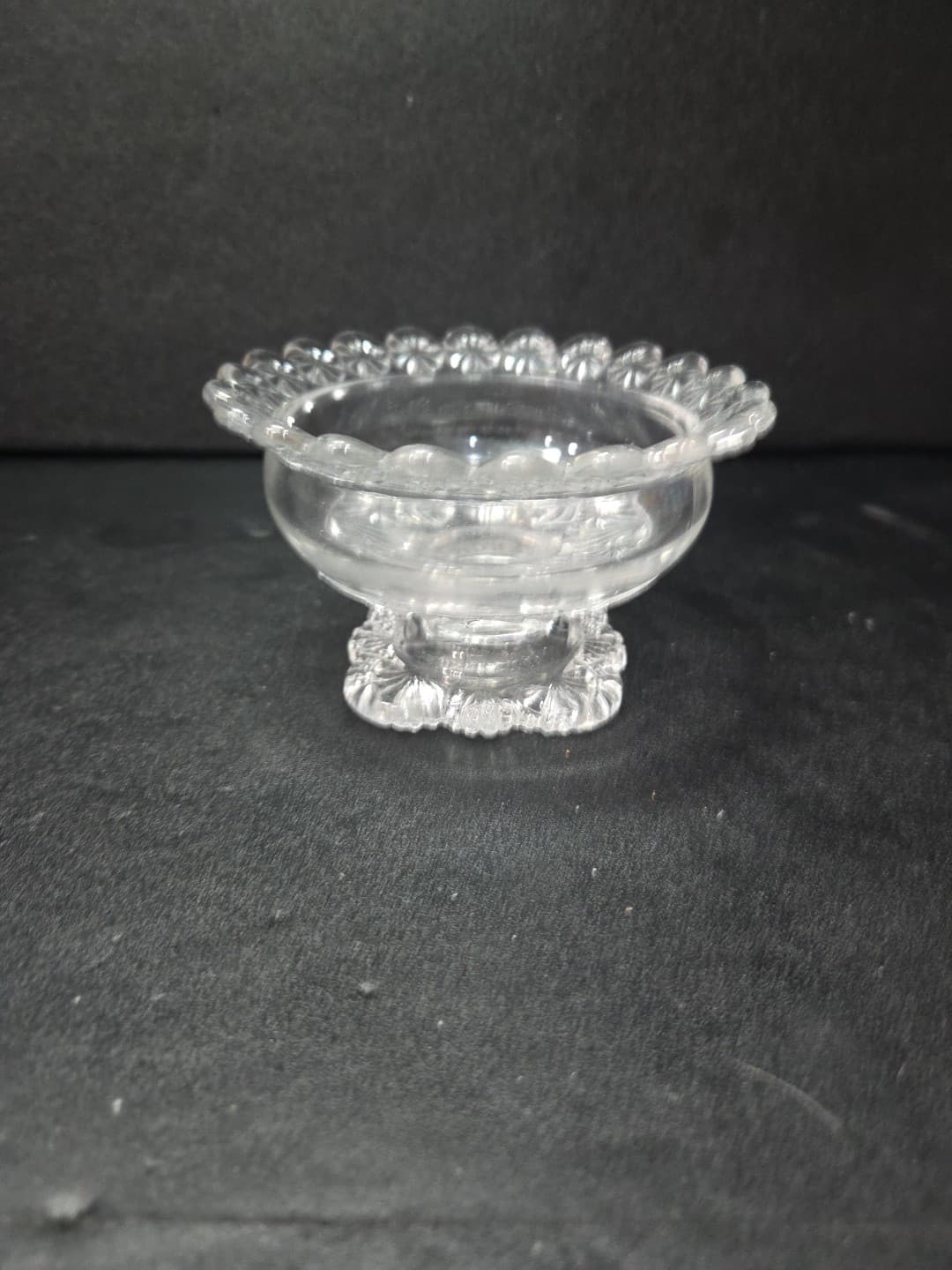 EAPG Glade & Star Clear Cut Glass Bowl, Dessert Dish, Berry Bowl, Vtg Glassware