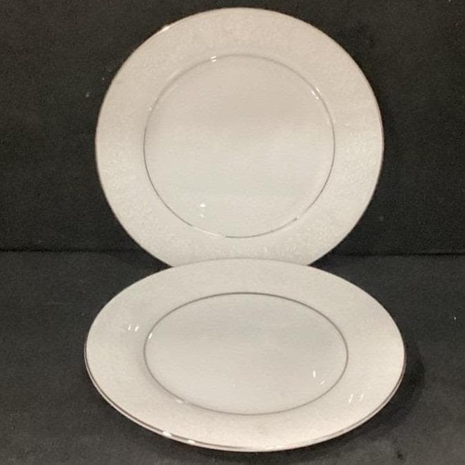 Crown Victoria "Lovelace" Bread & Butter Plates, Set of 2, Platinum Trim China - Thumbnail 6