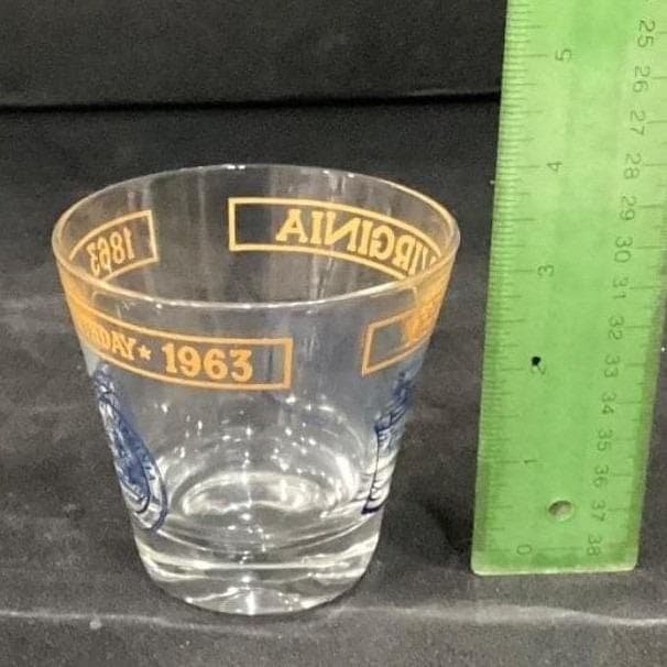 West Virginia Centennial 1863-1963 Cocktail Glasses, Set of 2, Souvenir Barware - Thumbnail 2