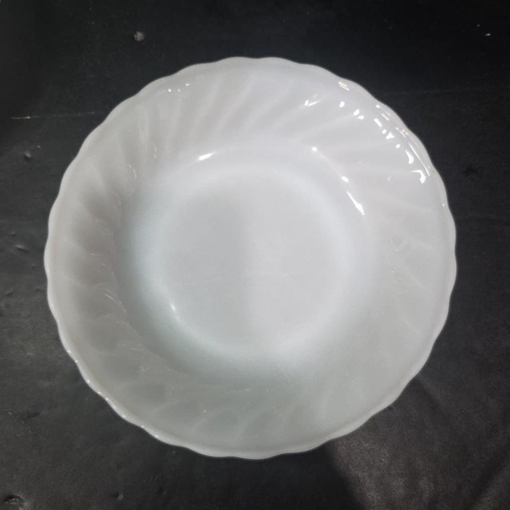 Anchor Hocking Fire King White Bowls, Set of 3, Vintage Milk Glass Dinnerware - Thumbnail 3