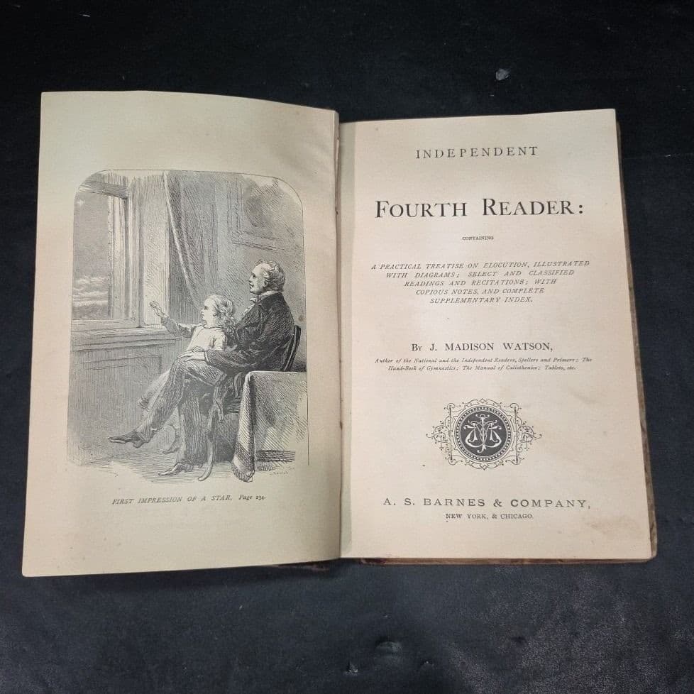 Independent Fourth Reader J Madison Watson Antique 1880s Schoolbook AS Barnes - Thumbnail 4