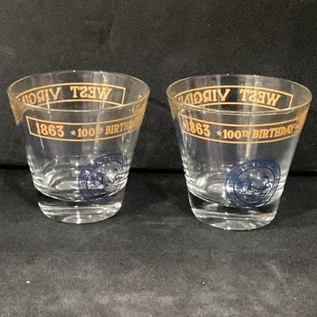 West Virginia Centennial 1863-1963 Cocktail Glasses, Set of 2, Souvenir Barware - Thumbnail 8