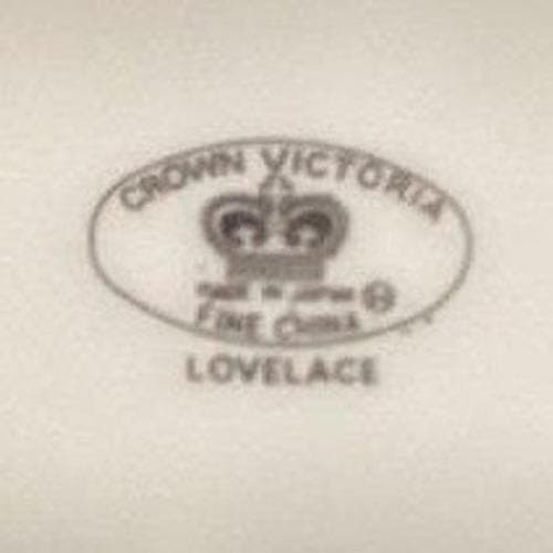 Crown Victoria "Lovelace" Berry Bowls, Set of 4, Platinum Rim, Vintage Japan - Thumbnail 4