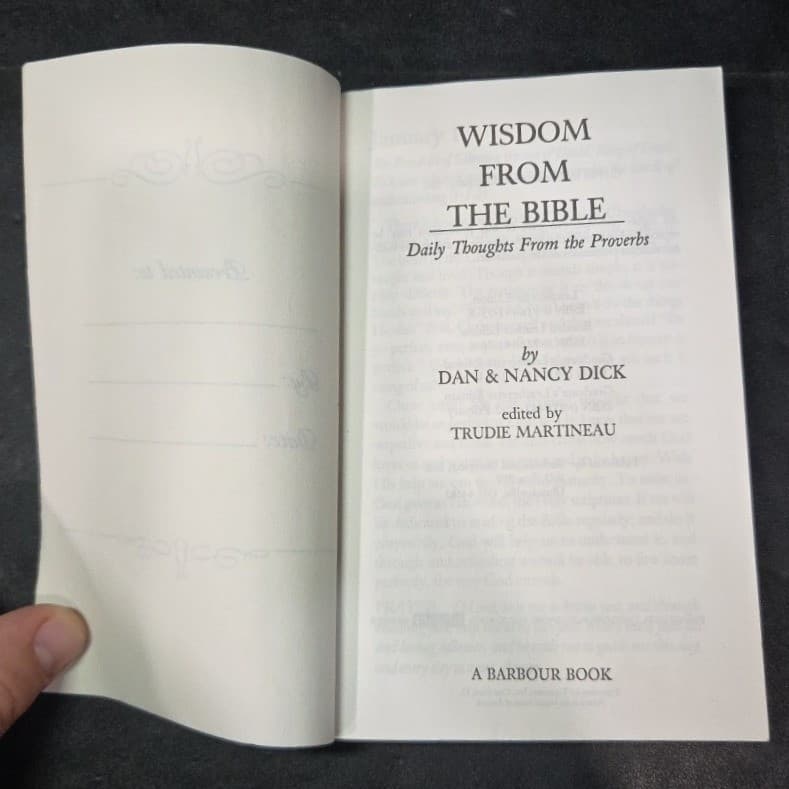 Wisdom From The Bible Daily Thoughts From the Proverbs Barbour Book Leatherette - Thumbnail 4