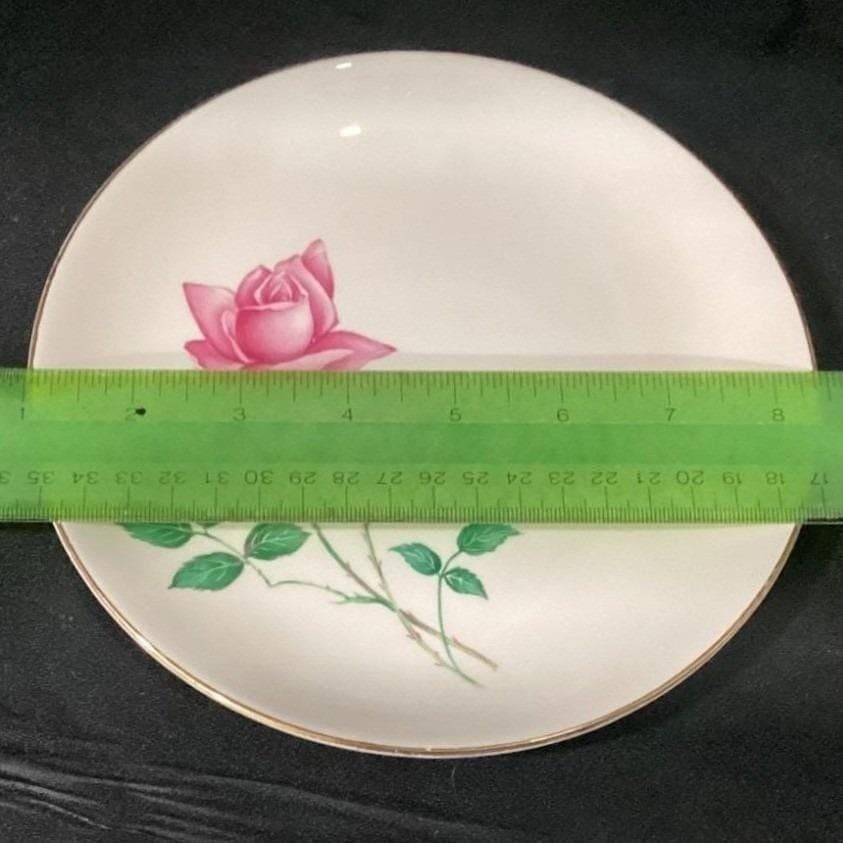 Canonsburg Bermuda Rose Salad Plates, Set of 2, Mid Century Pottery, Dinnerware - Thumbnail 2